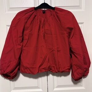 BNWT Women's Red Pullover Balloon Sleeve Top